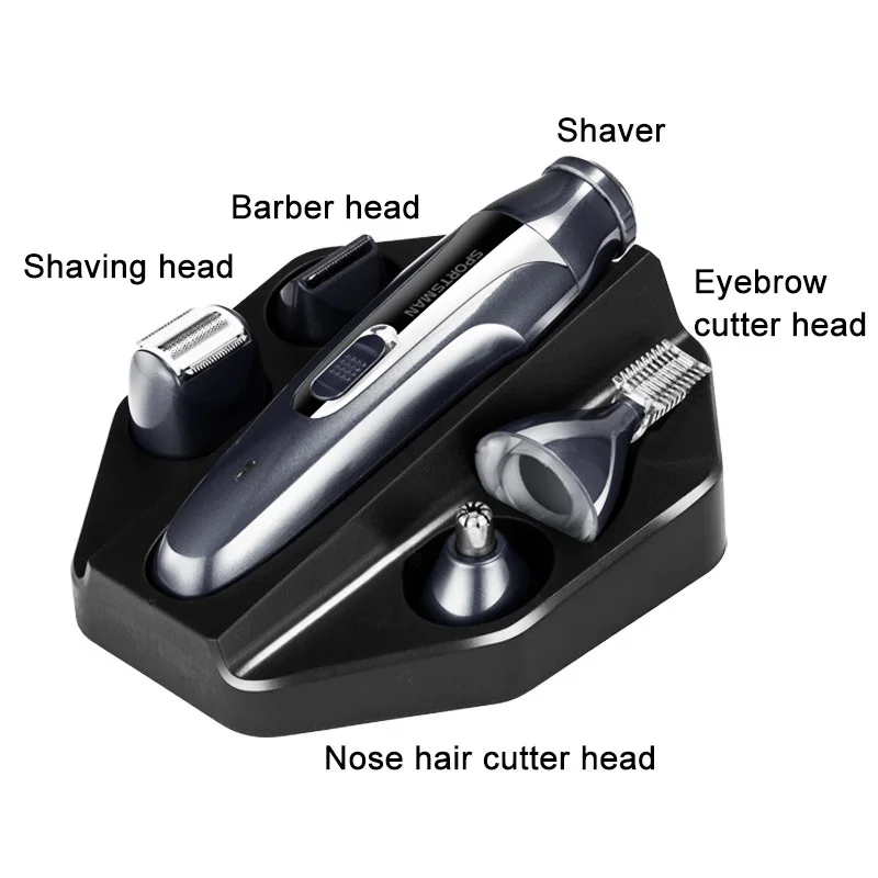 

Nose Ear Hair Trimmer 5 in 1 Beard Trimmer Shaver Electric Razor Waterproof Eyebrow Grooming Kit HS11