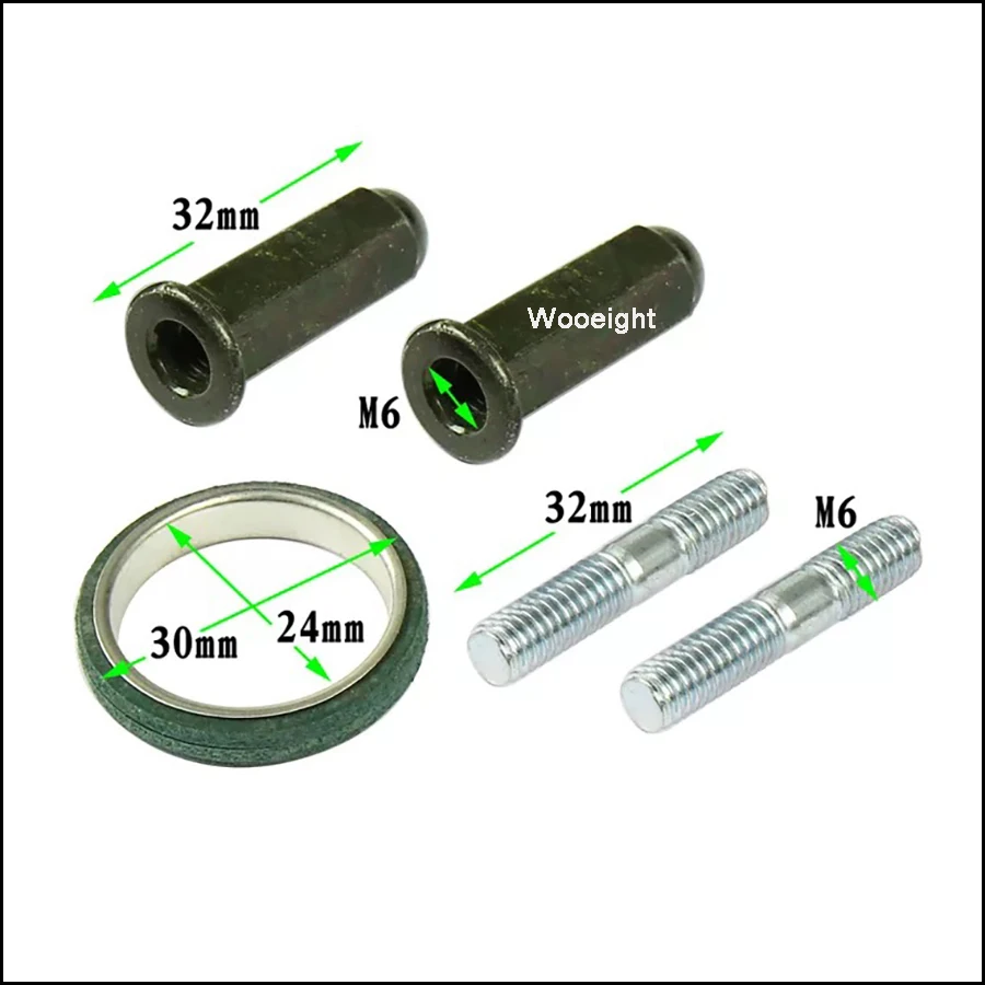 Wooeight 5PcsSet With Metal Exhaust Studs Nuts Gasket Set For GY6 50cc 125cc 150cc QMB139 most Chinese Motor Scooter (8)