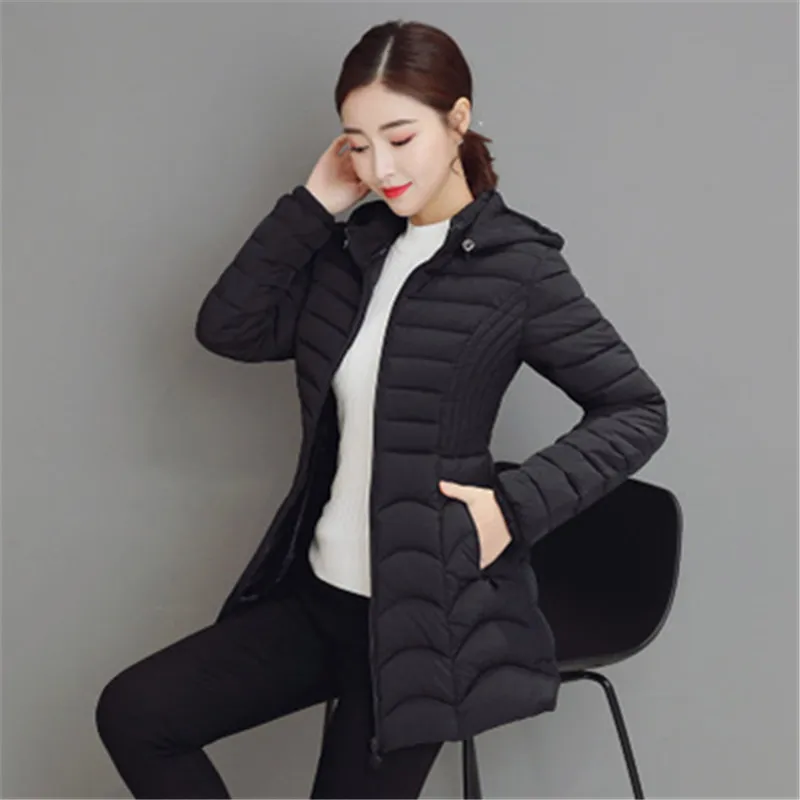 YAGENZ Autumn Winter Jacket Women Parka Coat Plus Size 6XL Korean Thin Down Cotton Jacket Women Tops Double Pocket Hooded Jacket