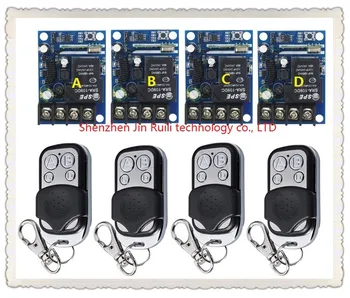 

New DC12--48V 12V 24V 36V 48V 1CH 10A RF wireless remote control switch 4 pcs receiver +4 pcs transmitter