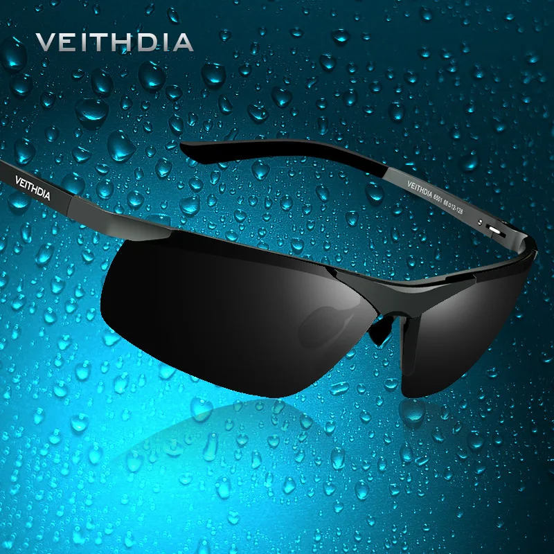 

VEITHDIA Brand Alumunum Men's Polarized UV400 Mirror Sunglasses Rimless Rectangle Mens Sun Glasses Eyewear For Men 6501