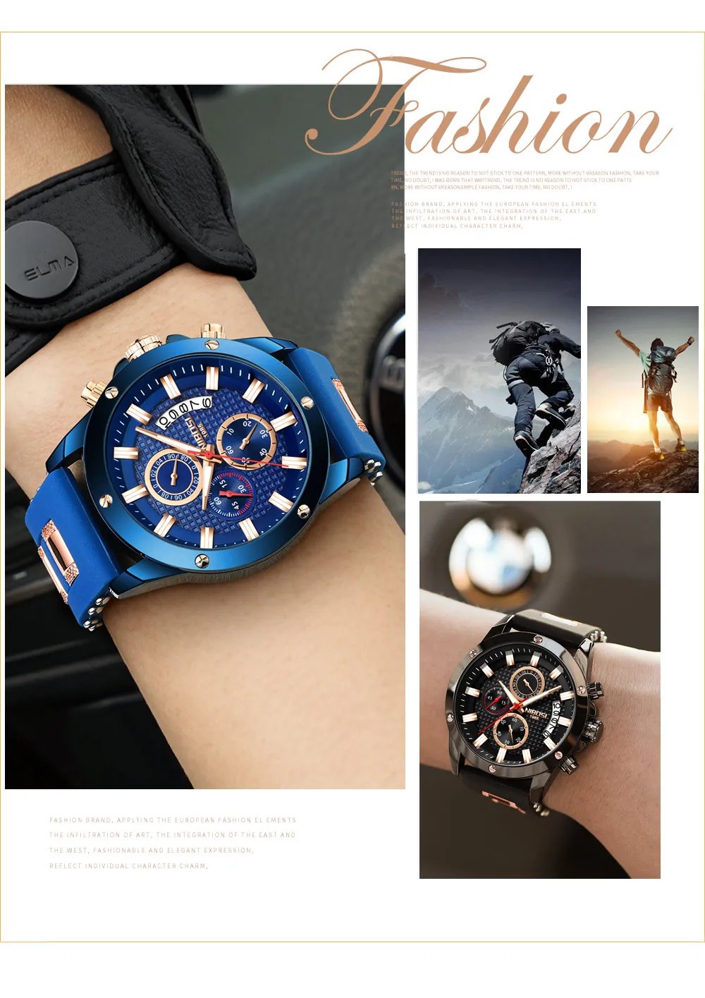 NIBOSI Sport Watch Waterproof Chronograph Men Watches Military Army 2018 Luxury Brand Silicone Black Analog Clock Men Auto Date  (6)