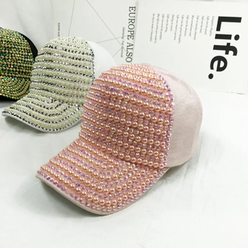 

wholesale Women's Brand Baseball Cap New Fashion Rhinestone cap Crystal Denim Snapback Caps Woman Hip Hop Snapbacks diamond Hats
