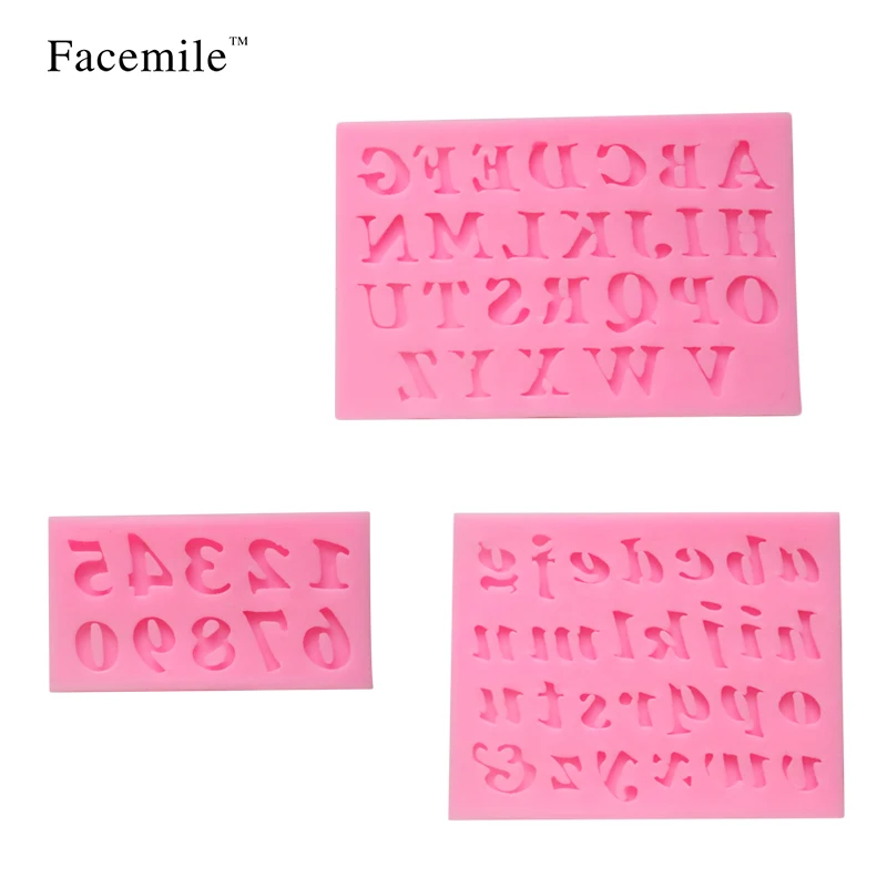 

Facemile 3PCS Alphabet Number Letter Character Fondant Cake Decorating Set Icing Lace Mold Biscuit Cake Cookie Decoration Tool