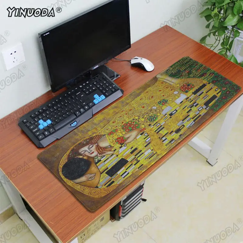 Yinuoda простой дизайн Поцелуй Густава Климта резиновая мышь прочный коврик для мыши на стол игровой коврик для мыши для ПК ноутбук
