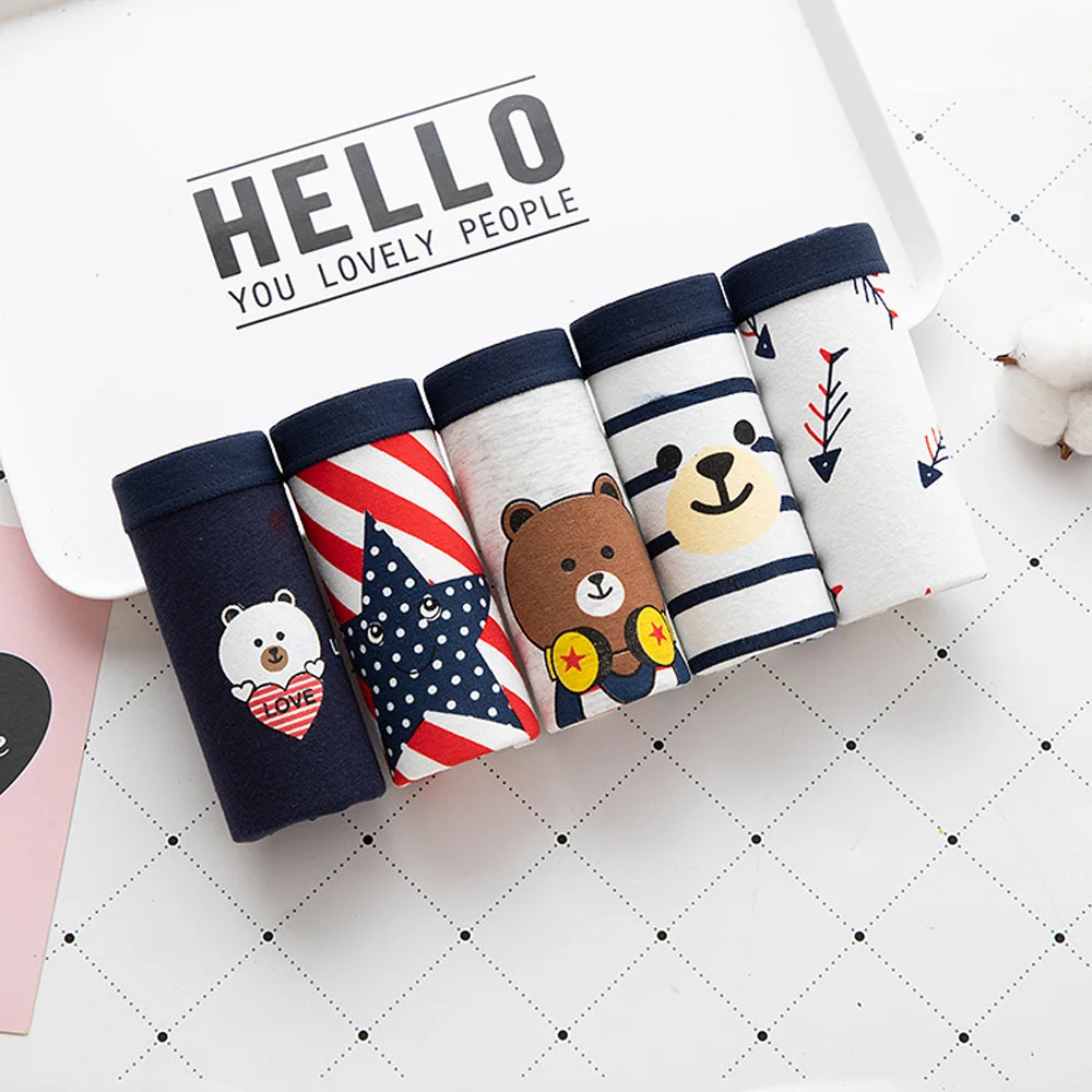 

La MaxPa 3pieces Women's panties Bear print cartoon underwear female cotton underpants brienfs sexy lingerie ladies panty k228