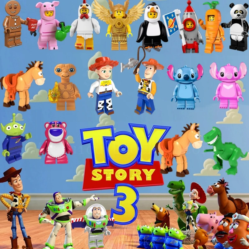 

Legoing Toy Story Figures Buzz Lightyear Tracy Hudi Medusa Animal Building Blocks Toys Compatible Legoings Friends for Girl Gift