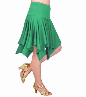 Женская юбка для латинских танцев, распродажа, красный/черный/леопард, ча-ча/Румба/Самба/Танго, платья для занятий танцами/Performamnce, Одежда для танцев - Цвет: Зеленый