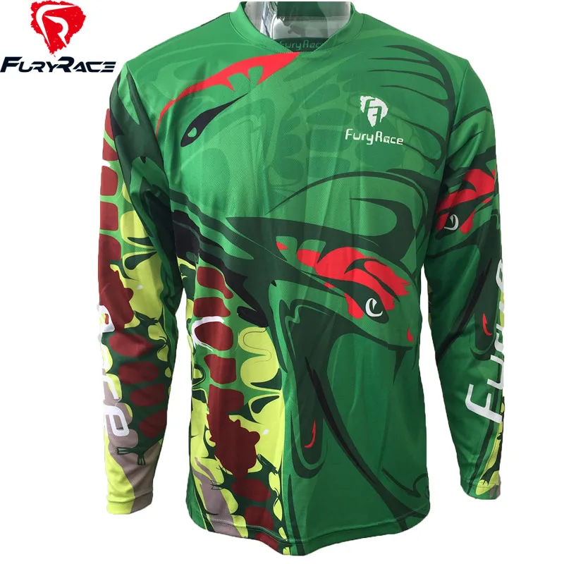 Фурия Race Для мужчин MTB DOWNHILL jersey100% полиэстер Мотокросс футболка мотоциклетные Велоспорт Велосипедный Спорт Майки велосипед Roupa Костюмы - Цвет: FRJ0008