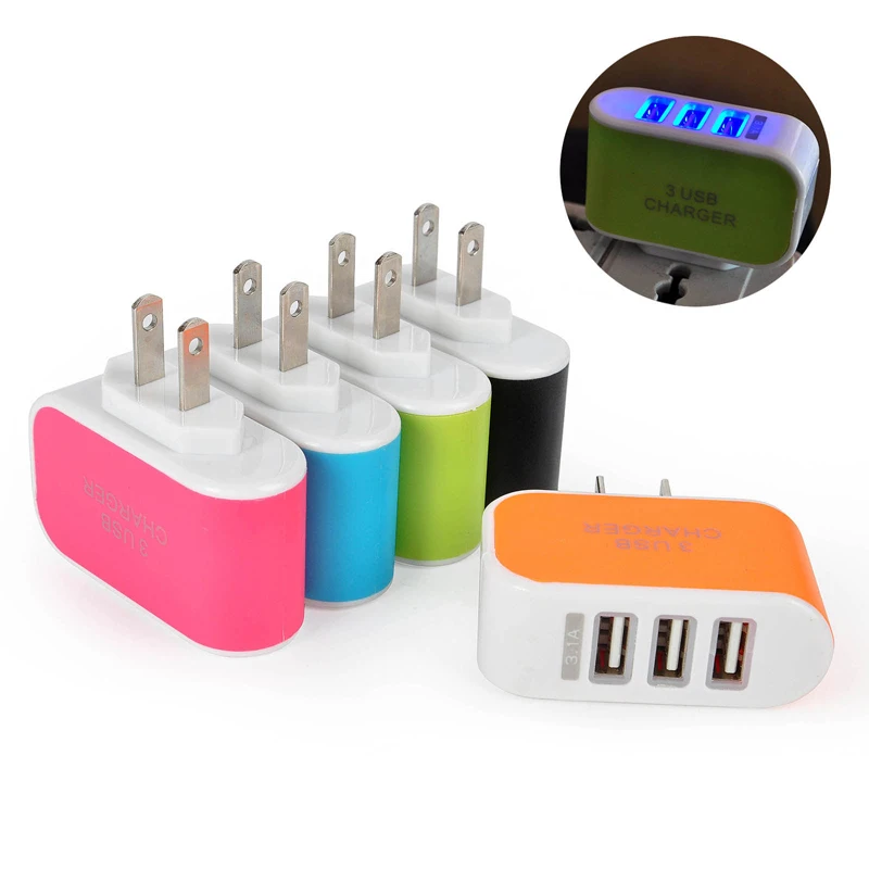 Dual US Standard Travel Charger Adapter Safe Home Plug Wall Charger For