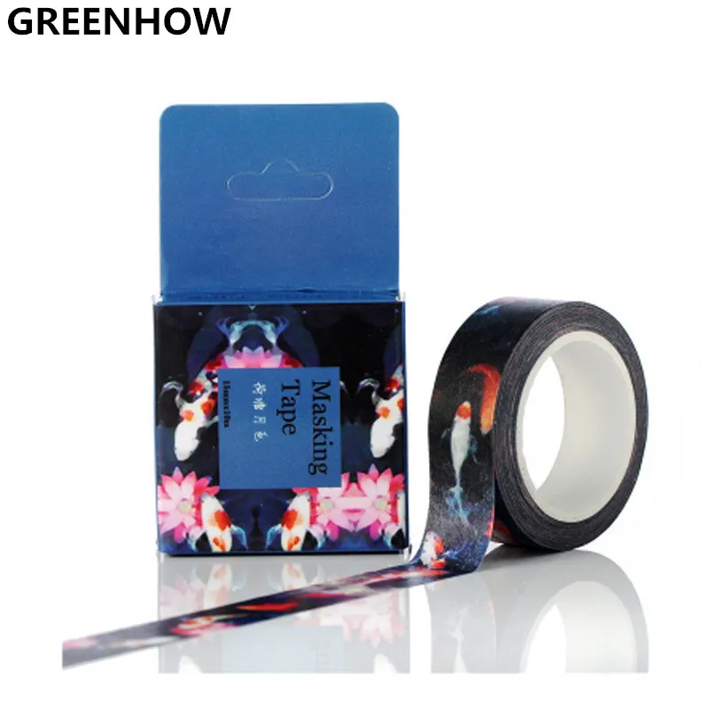 

GREENHOW 1.5 cm X 10 m kawaii washi paper tape photo album Scrapbook Adhesive decorative DIY Handmade Gift Card Arts Crafts 3048