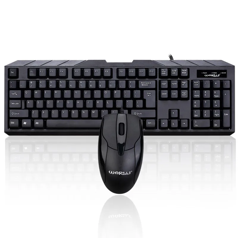 Компьютерная игровая клавиатура Teclado USB Проводная 104 клавиш клавиатура и мышь комплект Водонепроницаемый клавиатура+ 1000 dpi игровая мышь# A - Цвет: Черный