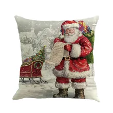 Рождественская Праздничная наволочка для подушки с принтом Санта Клауса, окрашенная наволочка для дивана, кровати, домашний декор, наволочка для подушки, наволочка для спальни