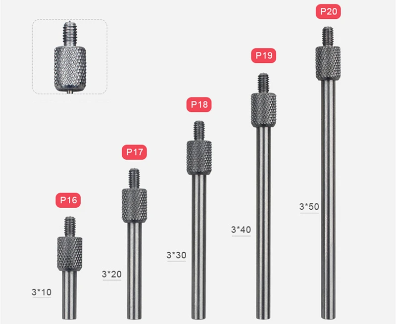 Высокоскоростная стальная шкала индикатор плоский зонд 10-50 мм удлинить M2.5 резьба для циферблата индикатор измерительные приборы аксессуары
