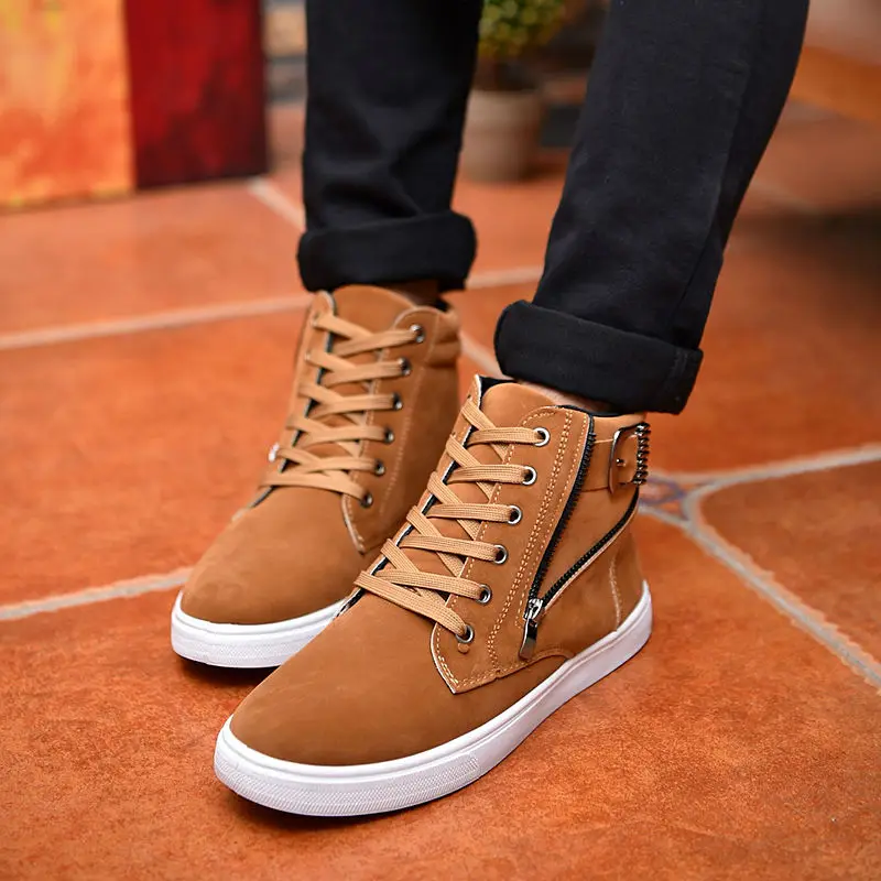 Hot 2017 Men Flock Leather Casual Shoes Korean Fashion