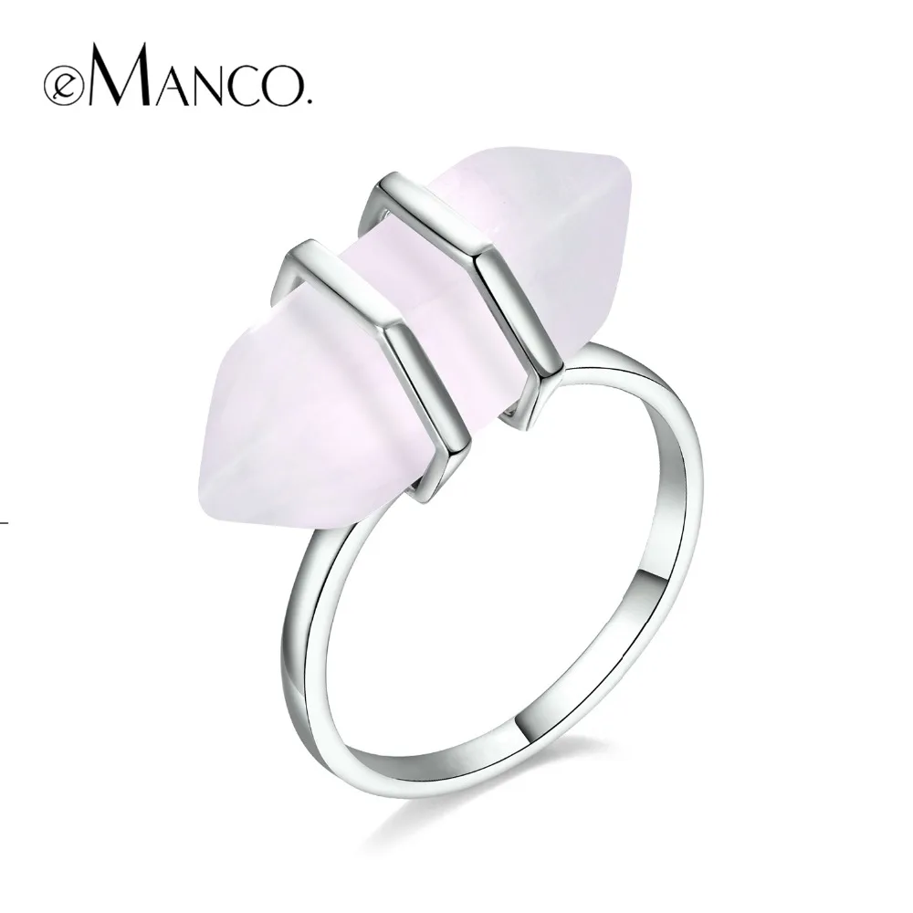 E-Manco 925 пробы серебро большой натуральный камень кольца Свадьба и помолвка Роскошные ювелирные изделия кольцо мода лучшие подарки