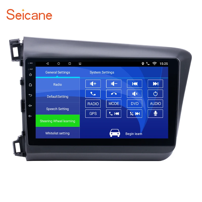 

Seicane 10.1 inch Android 6.0 2DIN Car Radio GPS System for 2012 Honda Civic with Bluetooth WIFI Mirror Link 4 core 1024*600