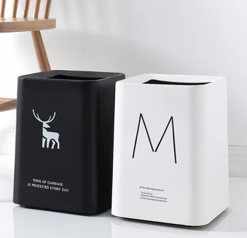 

trash can door bathroom without cover household plastic bucket bedside storage bucket double-layer garbage dispenser LF235