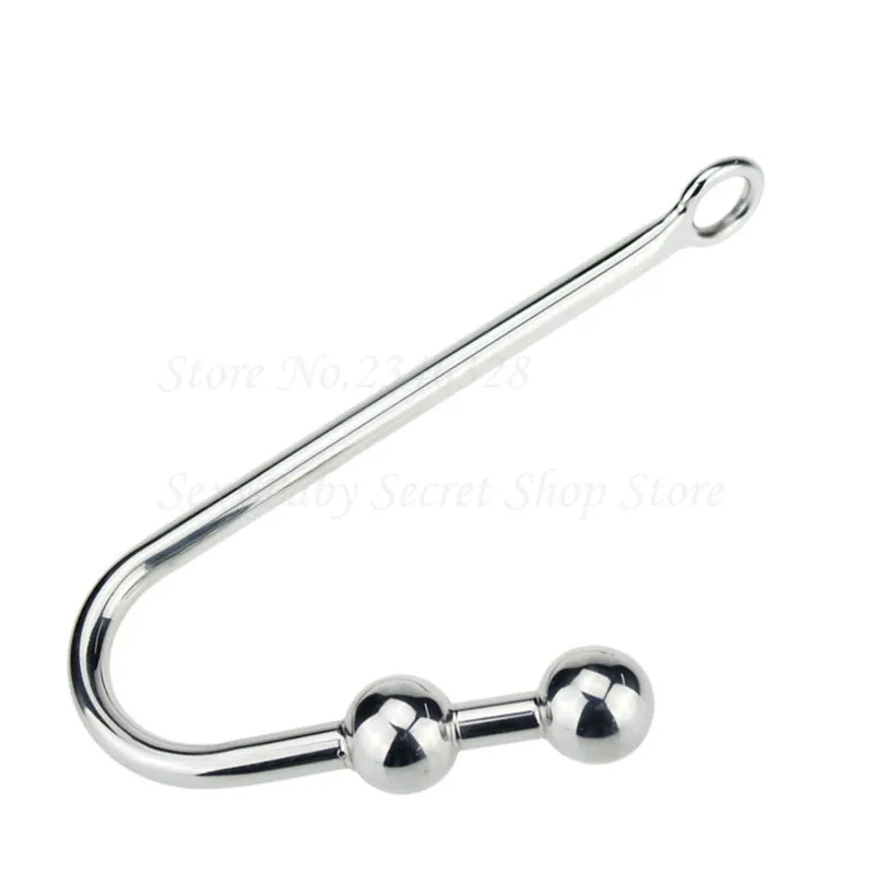 Double Ball Metal Anal Hook Stainless Steel Butt Plug Anal Prostate 