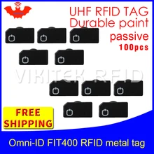 UHF RFID металлическая бирка omni-ID Fit400 915 m 868 mhz Alien higgs3 EPC 100 шт прочная краска смарт-карта пассивные RFID метки