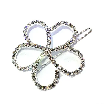 

New silver or gold rhinestone blossom flower charm fashion hair clip headwear ornament jewelry accessories 120pcs lot