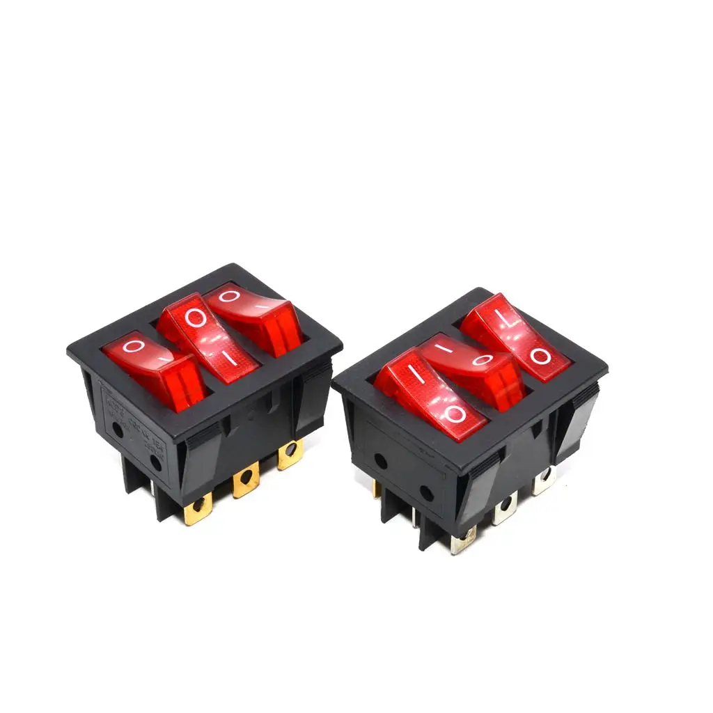 30 шт./лот 250 V 15A кулисный переключатель со светом KCD3 9 футов 2 Файл Три позиционный переключатель многополюсный одиночный бросок