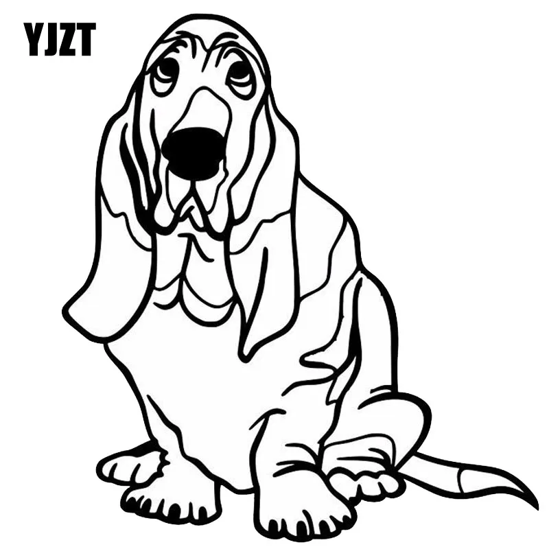 YJZT 13 7*15 2 см Basset Hound Dog Модные животные светоотражающие автомобильные наклейки