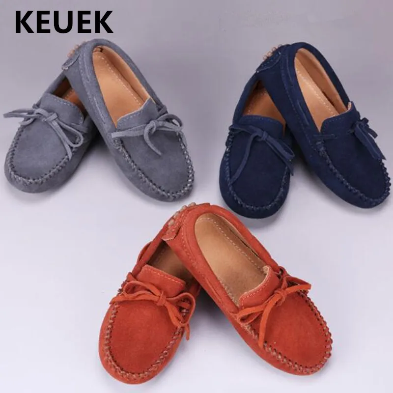 

New Spring/Autumn Genuine Leather Children Loafers Kids Single Shoes Student Soft bottom Baby Toddler Boys Shoes 04