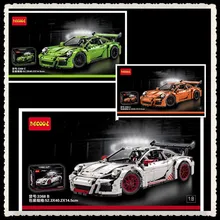 IN STOCK 2726PCS DECOOL 3368 White green orange Car Model Building Kits Blocks Bricks Compatible 42056