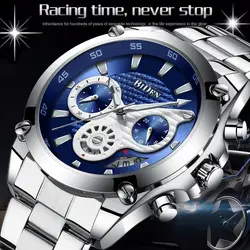 BIDEN Топ бренд класса люкс мужские кварцевые часы Водонепроницаемый аналоговый хронограф Авто Дата Бизнес часы новый Relogio Masculino подарки # a