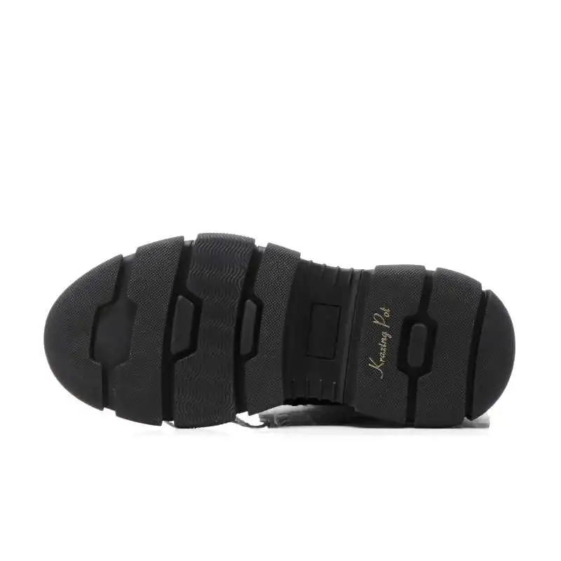 Г. Новинка, мотоциклетные ботинки из натуральной кожи черного цвета красивые ботфорты на среднем каблуке с круглым носком в стиле рок для девушек, L06