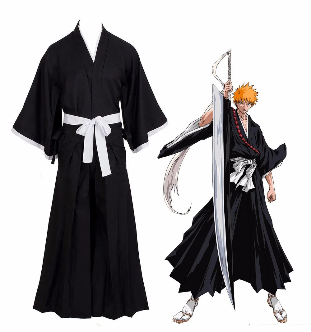 Горячее предложение аниме косплей костюм Bleach Kurosaki Ichigo плащ бесплатная доставка
