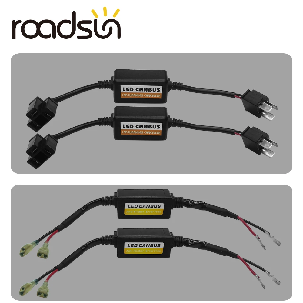 Roadsun H1 H3 H4 H7 9005 9006 H11 светодиодные Автомобильные фары Canbus проводка анти мерцание