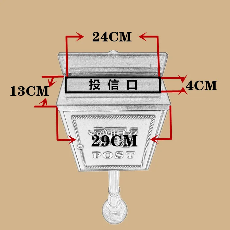 Вертикальный почтовый ящик из алюминиевого сплава вертикальный металлический ящик для почтовыx писeм деревенский почтовый ящик садовый уличная поставка