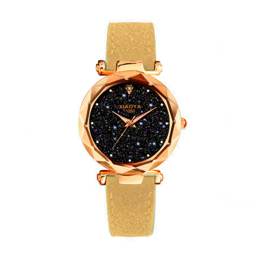 

Hot Sale 2019 Analog WristWatch Clock Luxury Quartz Watch Starry Sky Multicolor Leather Simple Women relogio feminino