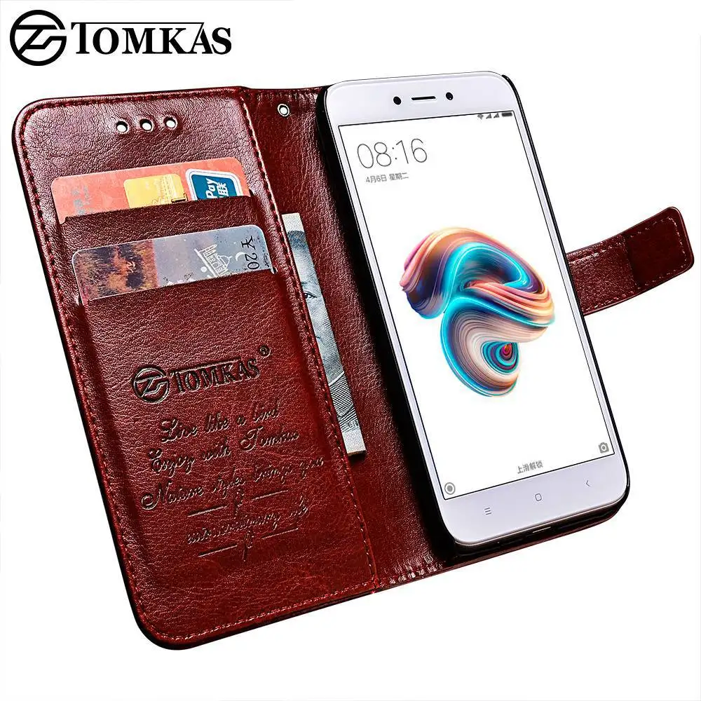 Tomkas чехол кошелек для Xiaomi Redmi 5A из искусственной кожи роскошный флип телефона с