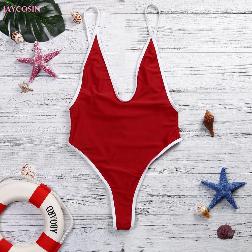 JAYCOSIN 2019 Instagram Купальники S XL женские стринги с V образным вырезом цельный принт