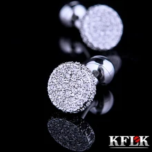 KFLK Jewelry shirt cufflinks for mens fashion Brand Crystal Cuff link wholesale Button High Quality Wedding guests