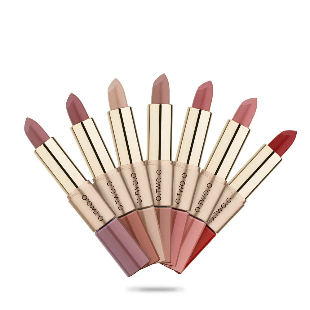 

O.TWO.O 12PCS/LOT 2 in 1 Matte Lipstick Makeup Waterproof Long-lasting Lip Gloss Liquid Lipstick 12 Colors Nude Lip Lipsticks