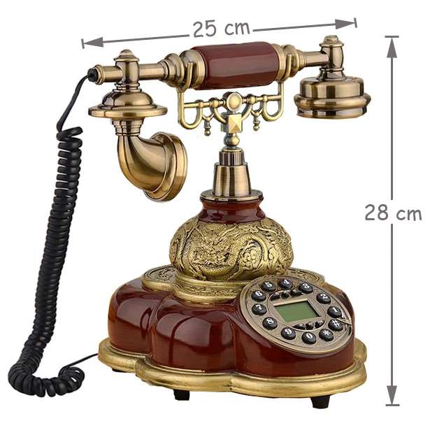 Модный античный стационарный телефон из смолы, винтажный домашний телефон, стационарный телефон для офиса, спальни, телефон в европейском стиле