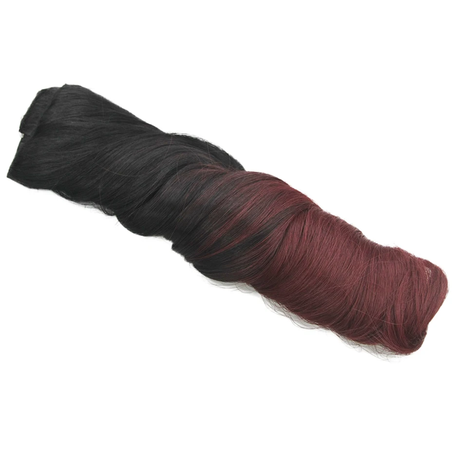 Soowee 60cm Long Wavy Brown to Blonde Women Hair High Tempreture Synthetic Ombre Hair Piece 5 Clip in Hair Extensions