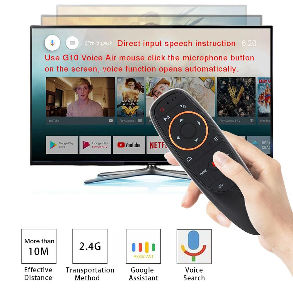 G10 Google Voice пульт дистанционного управления 2 4G Беспроводная воздушная мышь