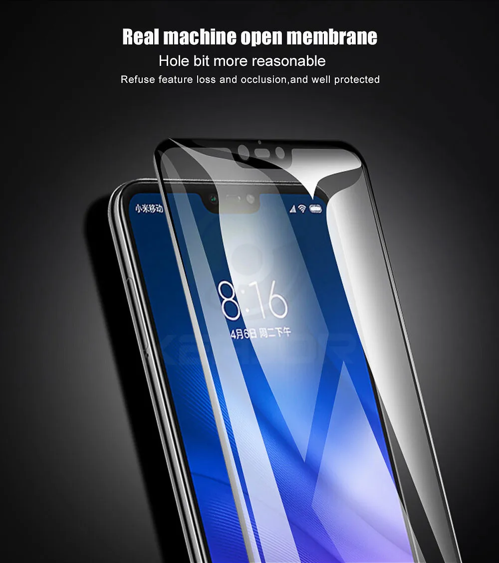 Keajor закаленное стекло для Xiaomi Mi 8 lite glass Flim 9H 5D Анти-Царапины Полное покрытие экрана Защитная пленка для Xiaomi Mi 8 lite