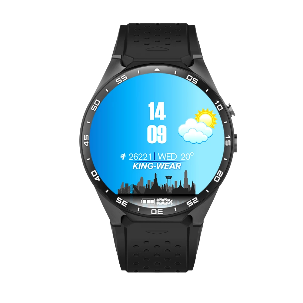 KW88 WiFi Smart Watch Android 5.1 OS MTK6580 Quad Core Smartwatch Phone Google Map 3G SIM APP Heart Rate Monitoring GPS Watches