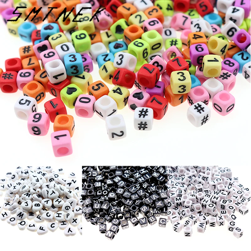 

SMTNEK 340PCS Square /125PCS Heart-Shaped DIY Handmade Beaded Acrylic Color Letter Beads Bracelet Necklace Accessories :)