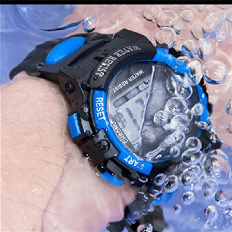 Водостойкие Multi-function электронные часы красочные светящиеся резиновый для спортивных часов уникальный светодиодный смарт мужские часы