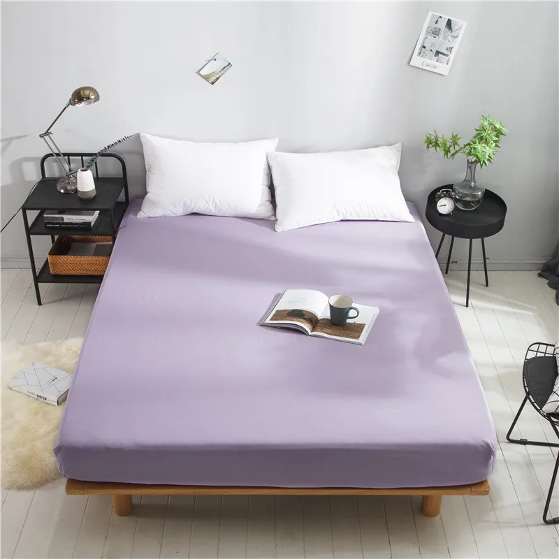 LAGMTA 1pc 100 Cotton Fitted Sheet Super Soft Solid Four Corners with Elastic Mattress Cover
