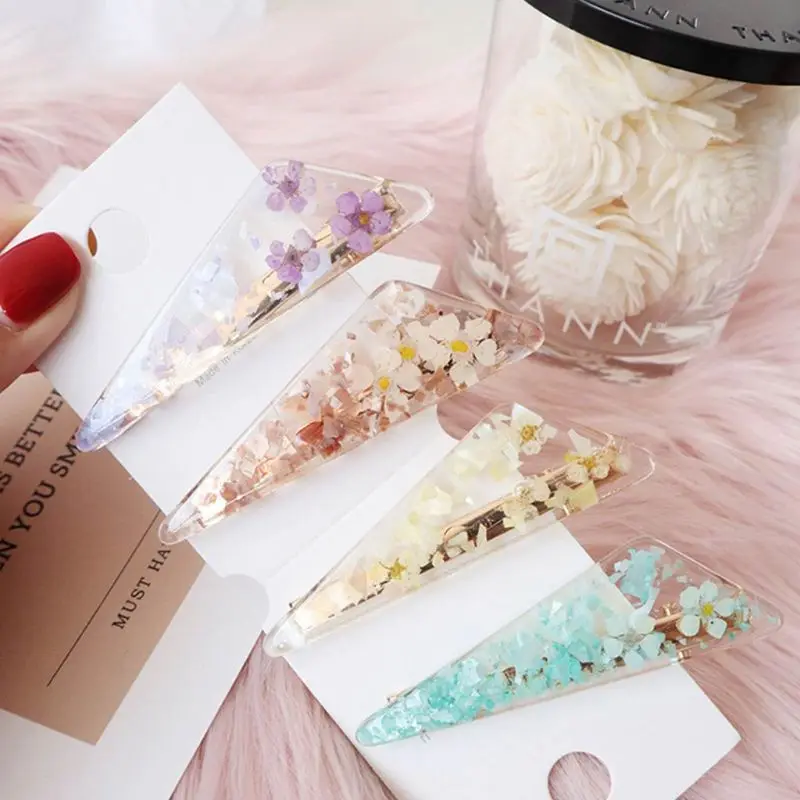 

Japanese Fresh Style Literary Girls Duckbill Hair Clips Irregular Triangle Geometric Hairpins Sweet Candy Color Flower Barrettes