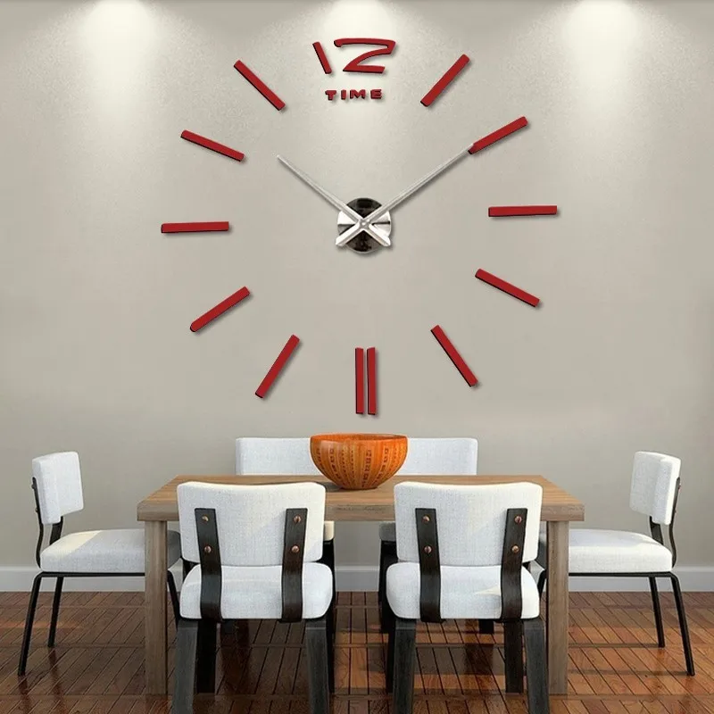 Diy гостиная домашний декор модные часы поступление кварцевые настенные часы 3d настоящие большие настенные часы бросированные зеркальные настенные Стикеры