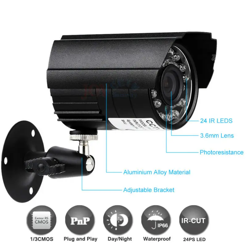 Система наружного видеонаблюдения 4 канала 960H D1|home video surveillance system|security camera system